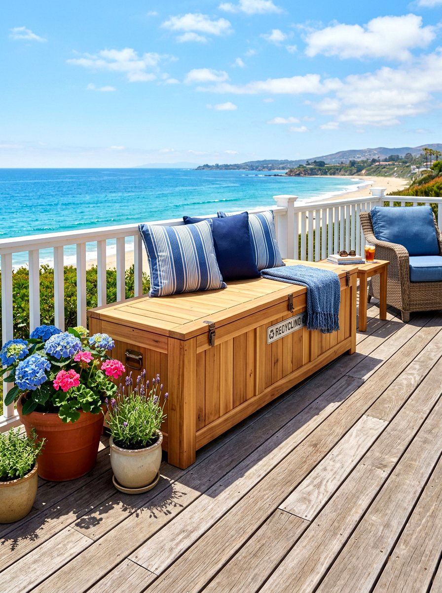 Deck Storage Box For Recycling - 30 hidden recycling bin ideas