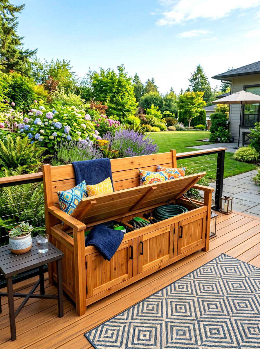 Deck Storage Box - 30 budget deck ideas