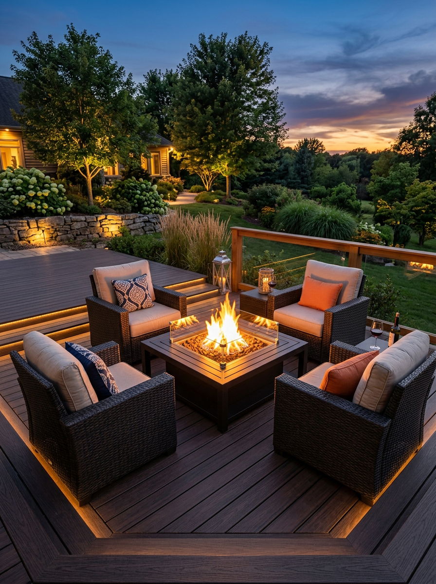 Deck With Fire Pit - 30 rooftop deck ideas