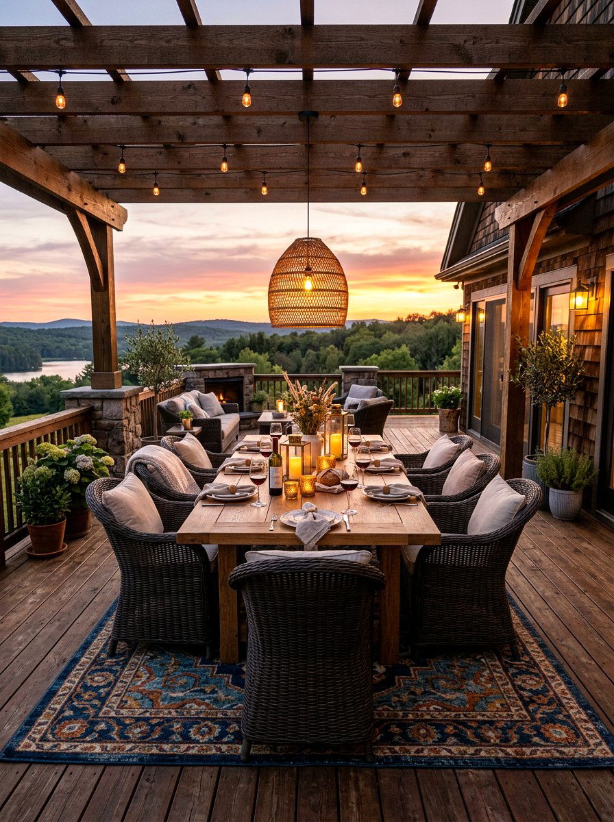 Deck dining area - 30 sunset deck decor ideas
