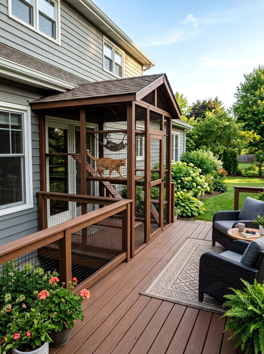 Deck extension catio - 30 catio ideas