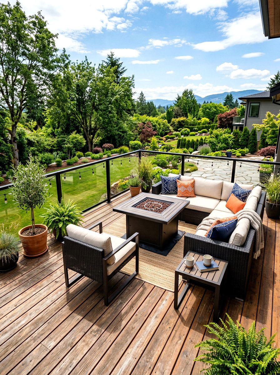 Deck fire pit - 30 round fire pit ideas