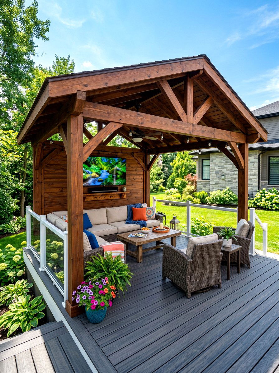 Deck mounted gazebo - 30 garden party gazebo ideas