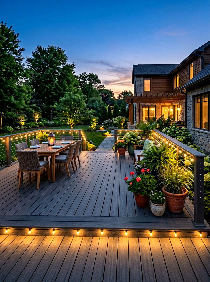Deck perimeter lighting - 30 string light ideas