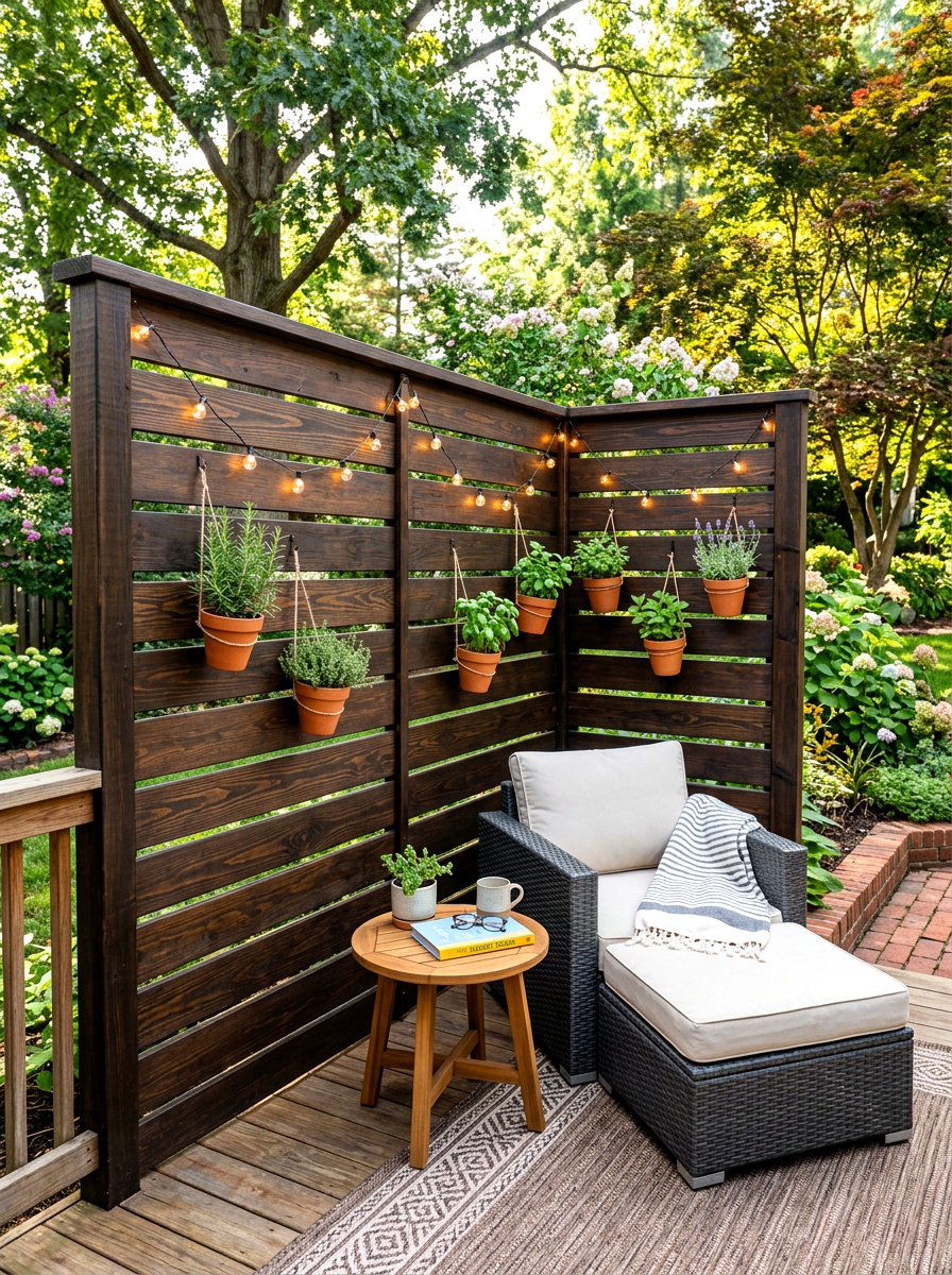 Deck privacy screen - 30 cozy deck ideas
