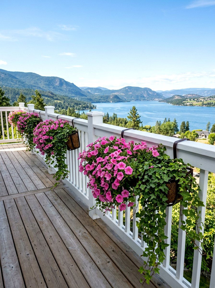 Deck railing garden