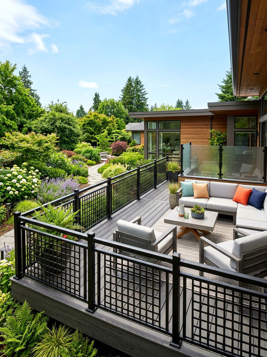 Deck railing lattice insert - 30 lattice privacy ideas