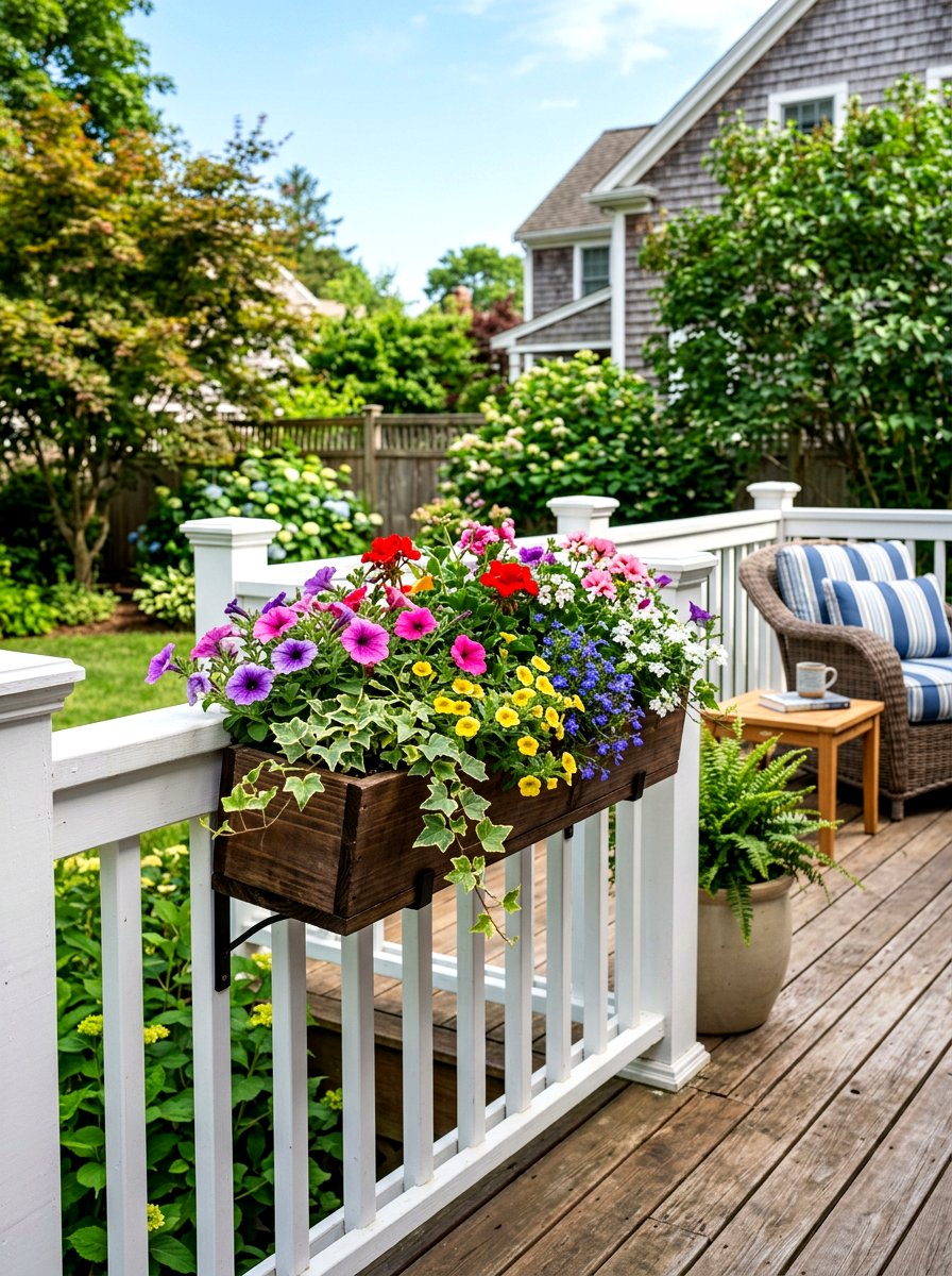 Deck railing window box - 30 window box ideas