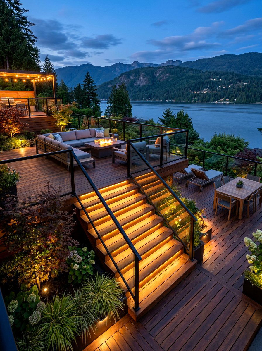 Deck stair lighting - 30 outdoor lighting ideas