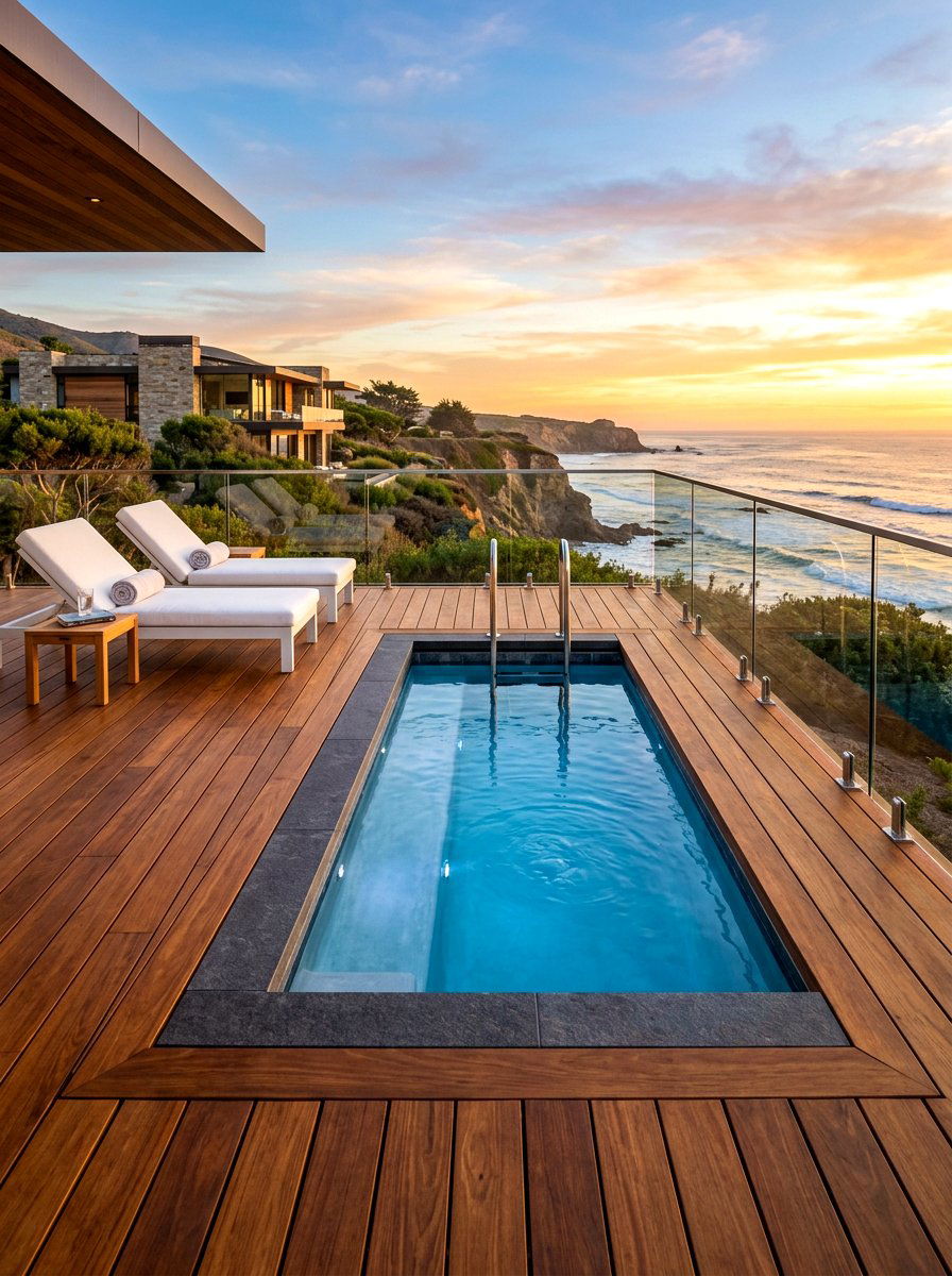 Deck sunken cold plunge - 30 cold plunge backyard retreat ideas