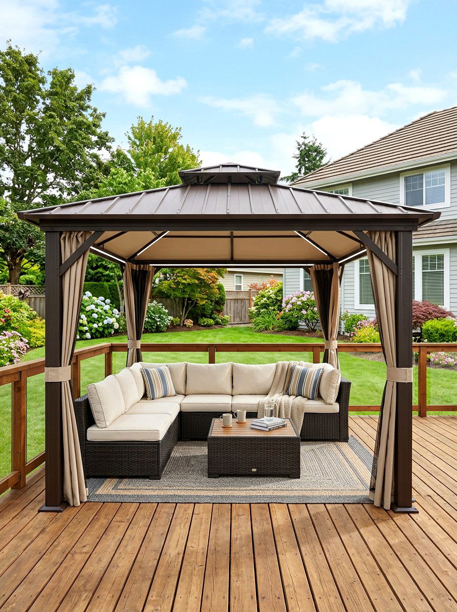 Deck top gazebo - 30 patio gazebo ideas