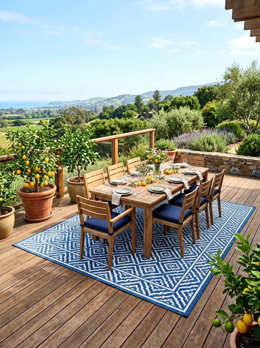 Deck with outdoor rug - 30 cozy deck ideas