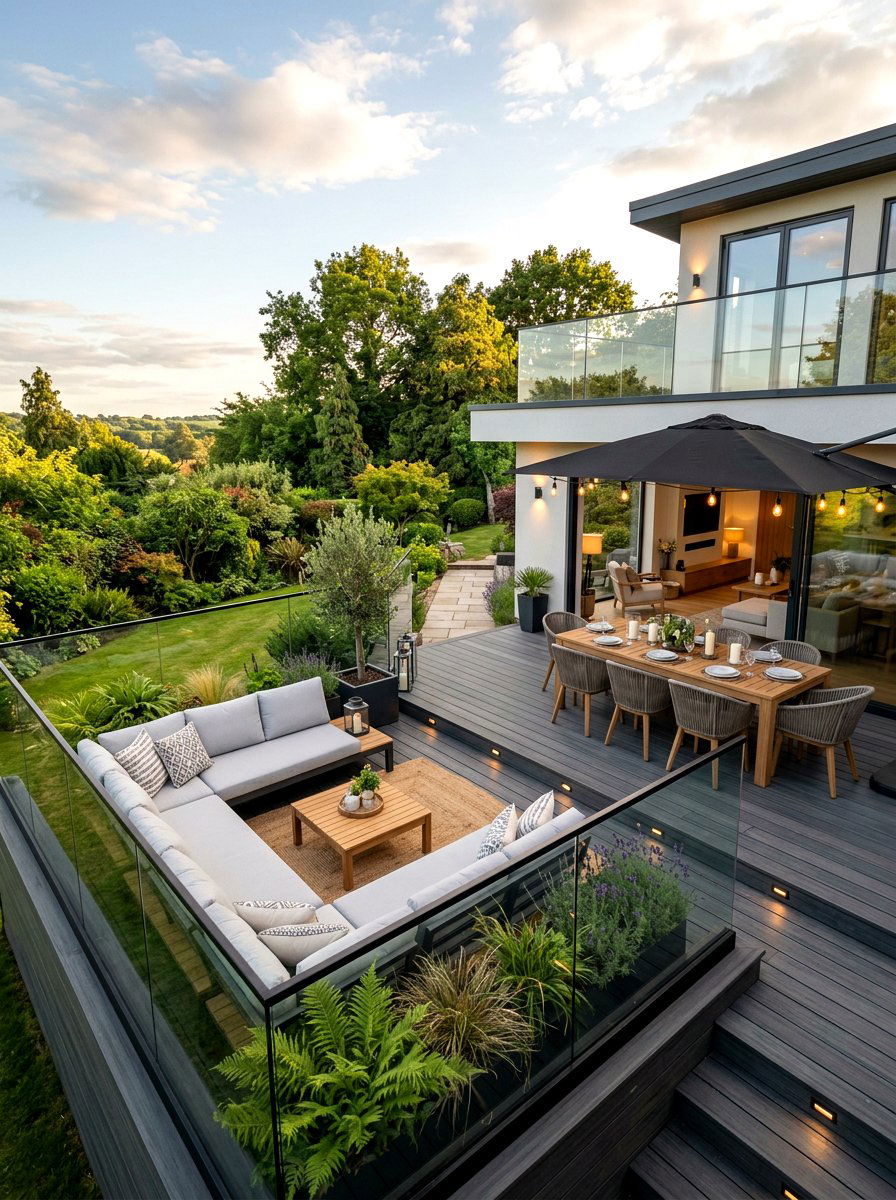 Decking Lounge Space - 30 garden lounge ideas