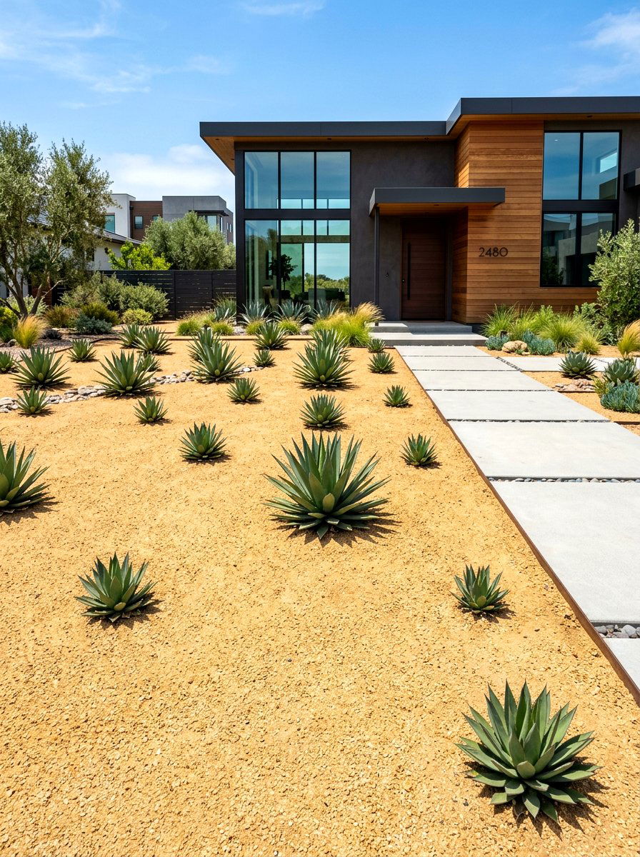 Decomposed Granite Bed - 30 front yard mulch ideas