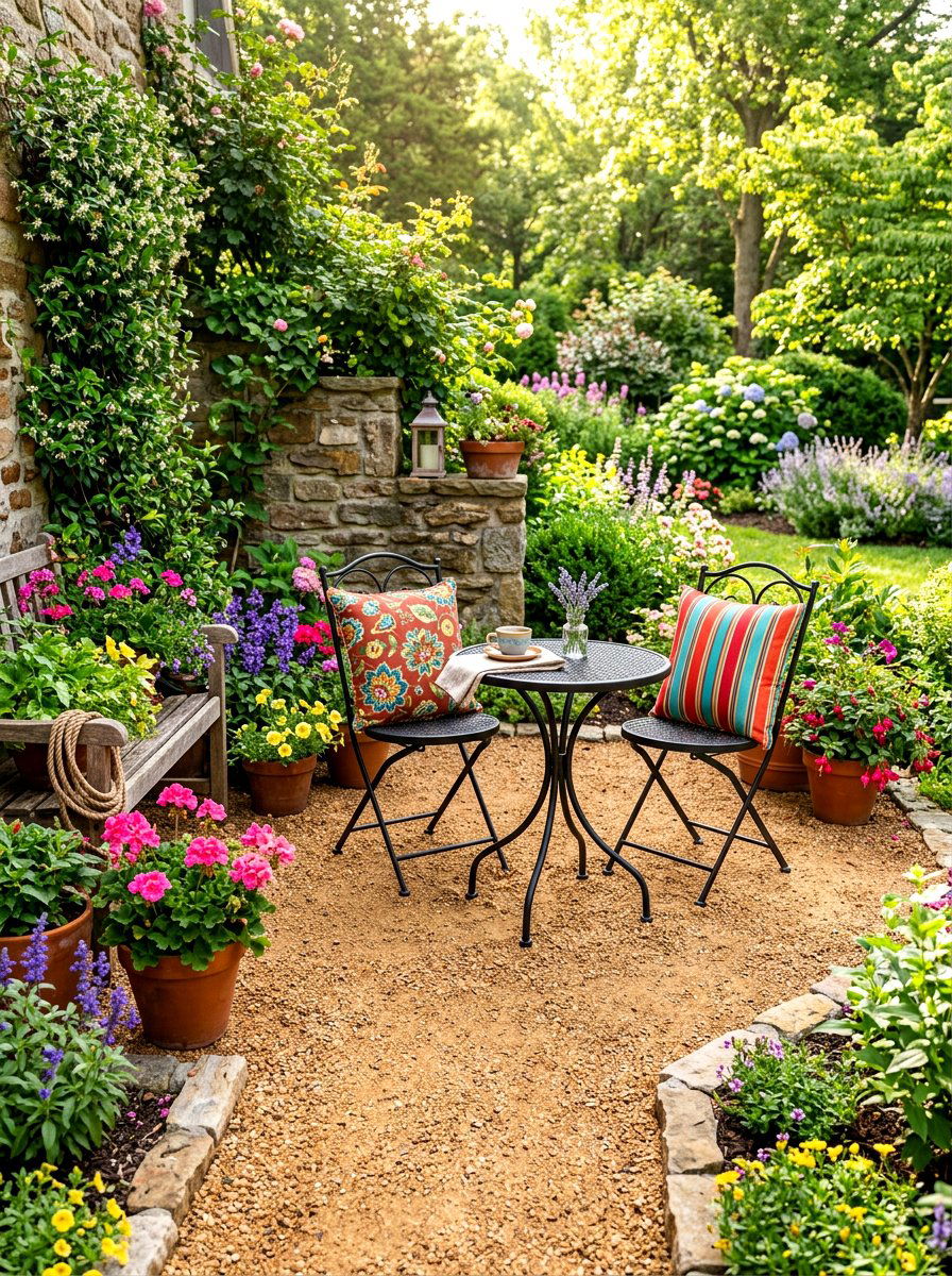 Decomposed Granite Patio With Bistro Seating - 30 decomposed granite patio ideas