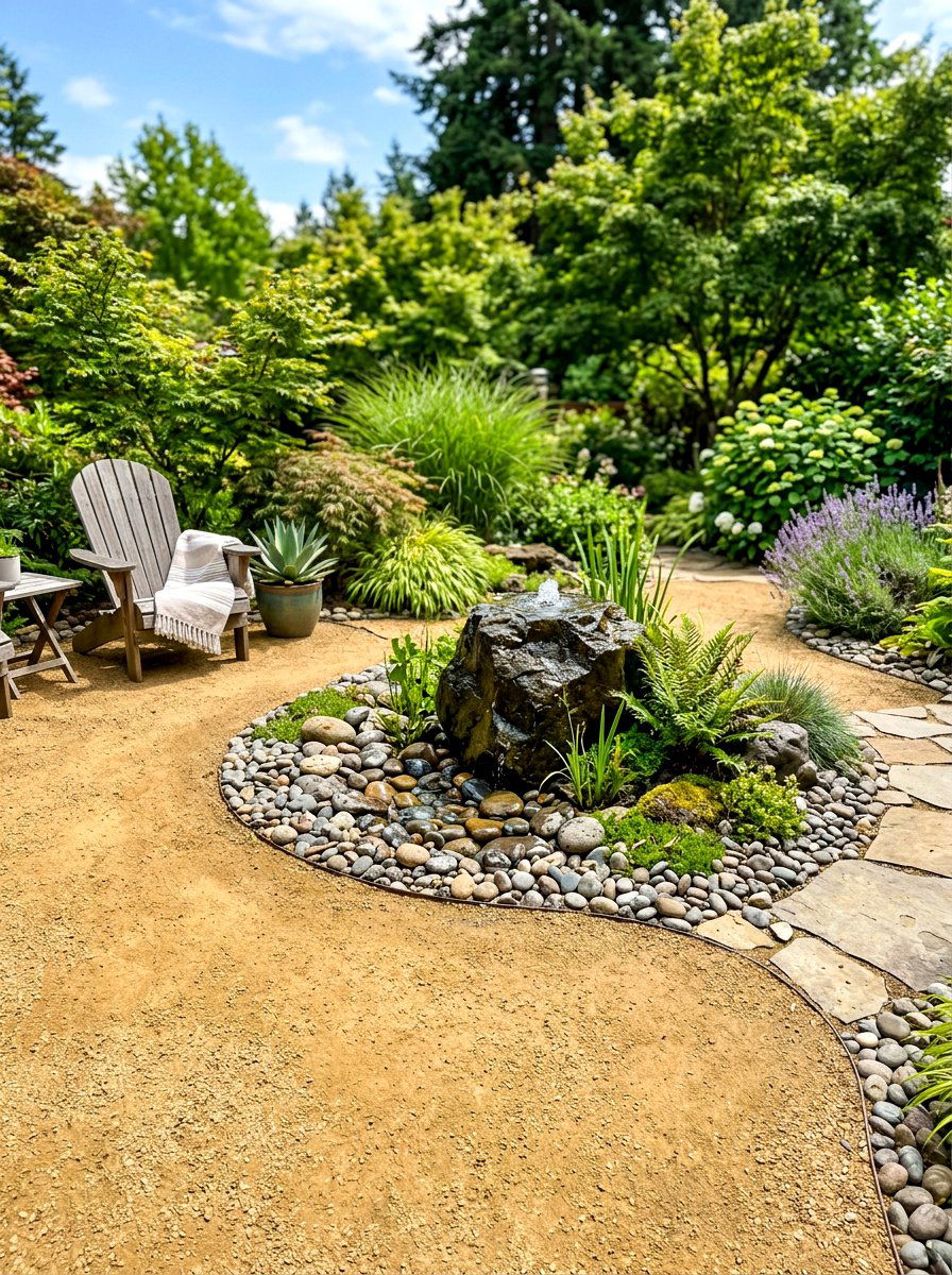 Decomposed Granite Patio With Natural Water Feature - 30 decomposed granite patio ideas
