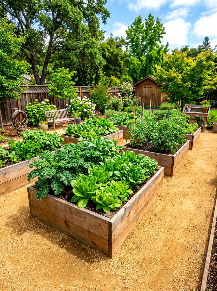 Decomposed Granite Patio With Raised Vegetable Beds - 30 decomposed granite patio ideas