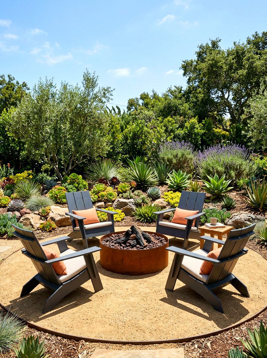 Decomposed Granite Patio With Steel Fire Pit - 30 decomposed granite patio ideas