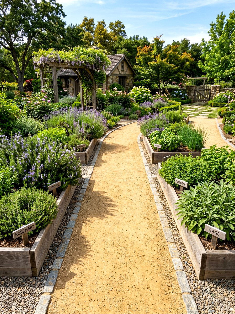 Decomposed Granite Walkway - 30 vegetable garden path ideas