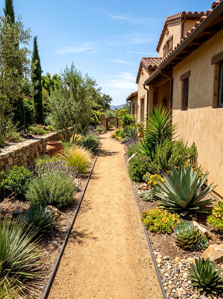 Decomposed granite path - 30 narrow side yard path ideas