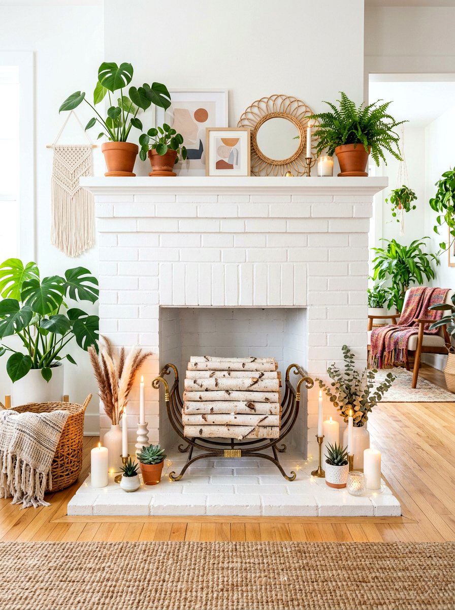 Decorative Birch Log Holder - 30 firewood rack ideas
