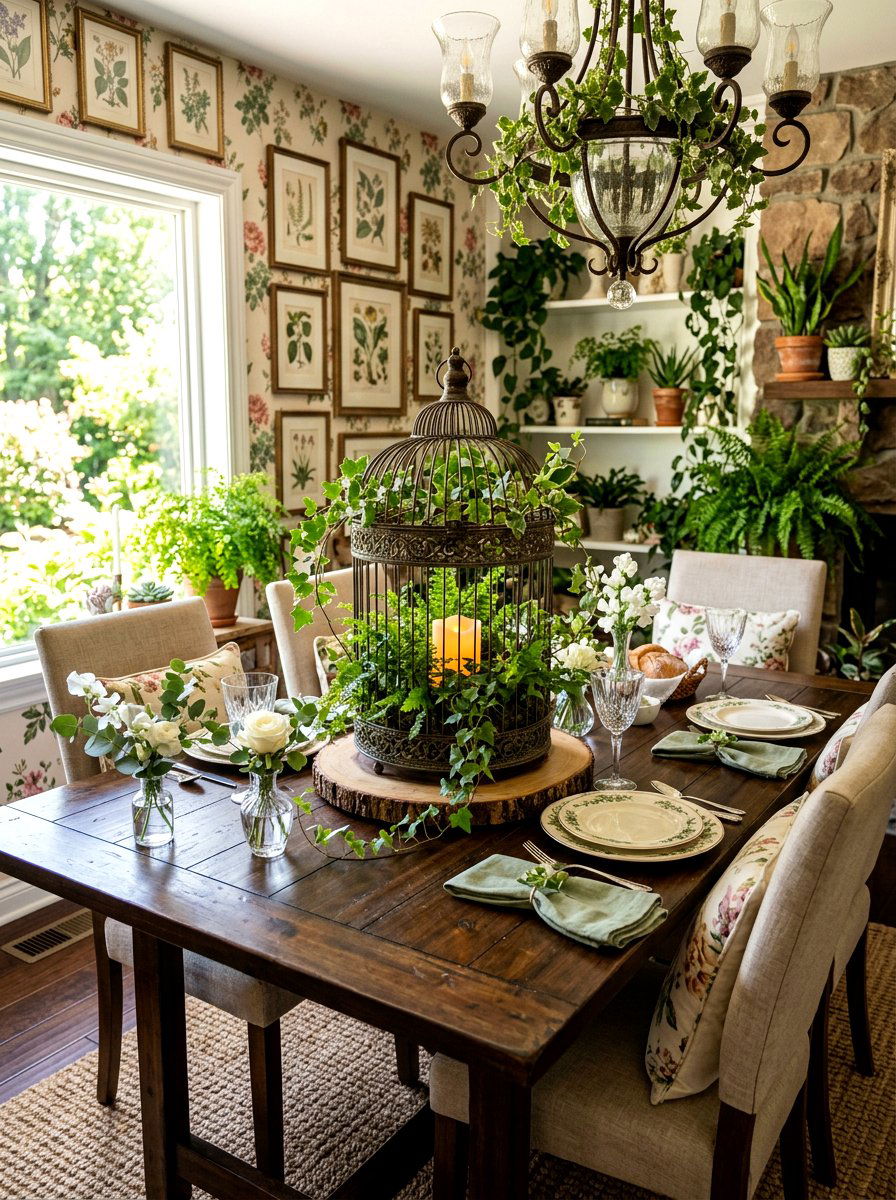 Decorative Birdcage Centerpiece - 30 rustic table centerpiece ideas