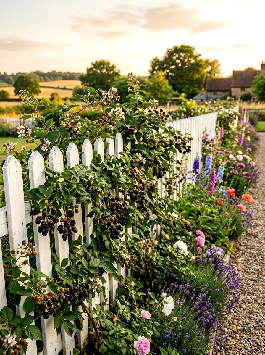 Decorative Blackberry Fence - 30 berry patch layout ideas