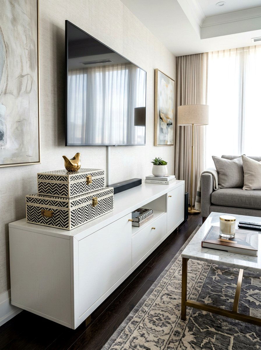 Decorative Boxes For Media Console - 30 media console styling ideas