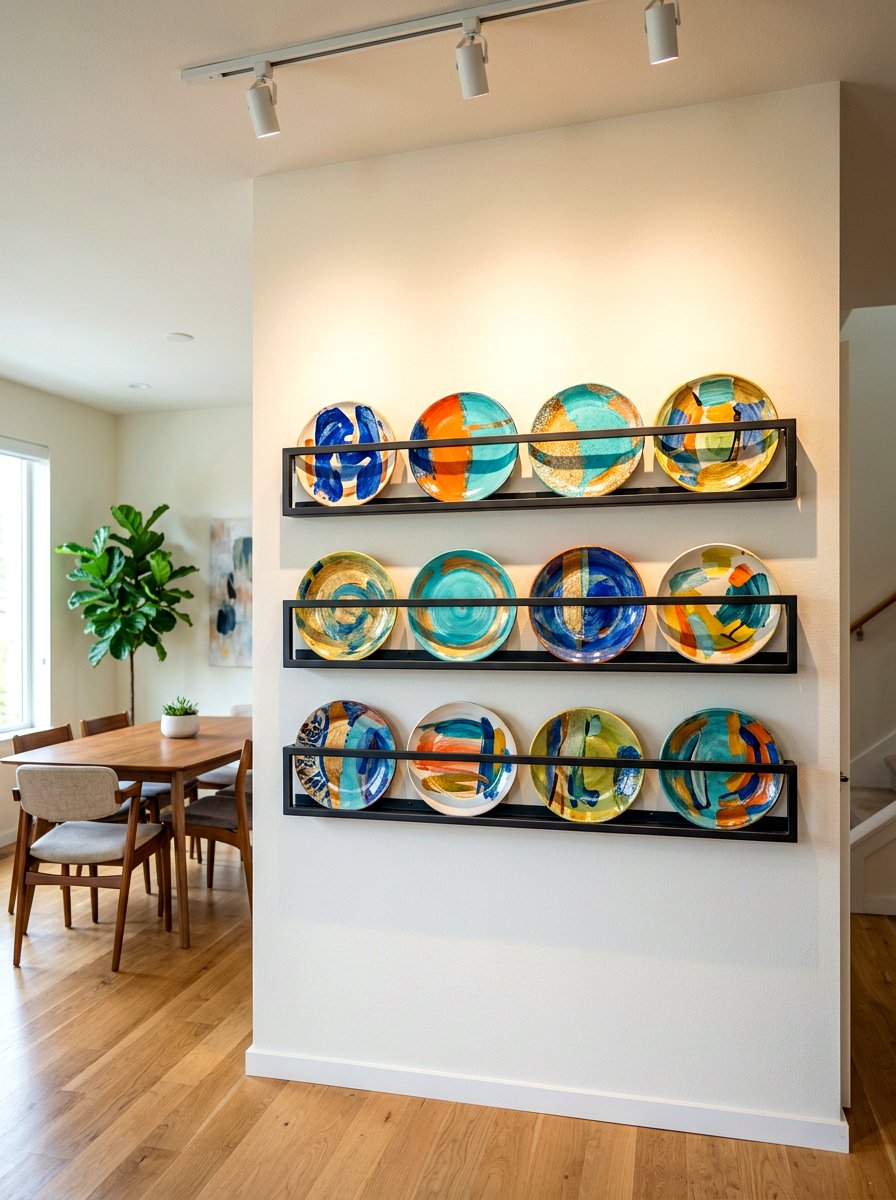 Decorative Ceramic Plate Display - 30 plate rack wall ideas