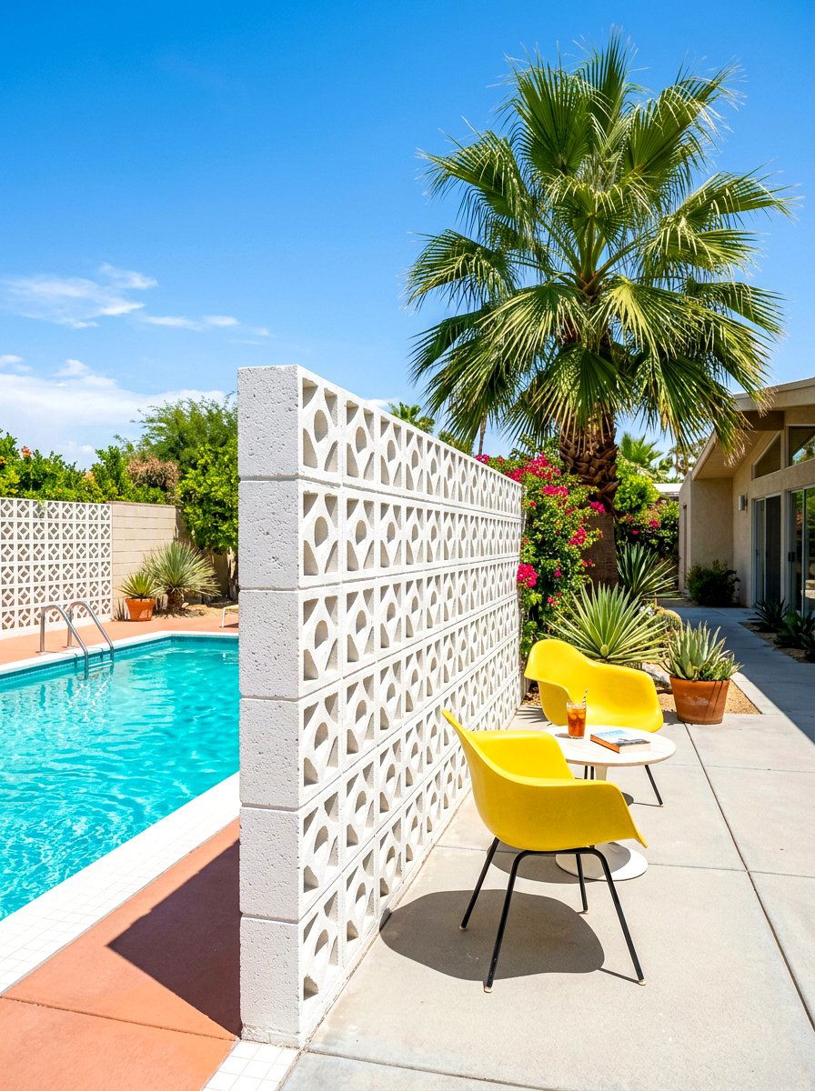 Decorative Concrete Block Wall - 30 outdoor room divider ideas