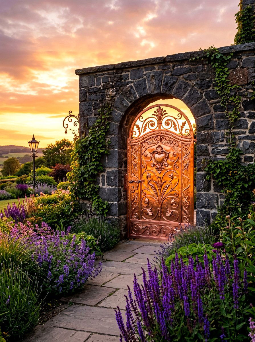 Decorative Copper Gate - 30 garden gate entrance ideas