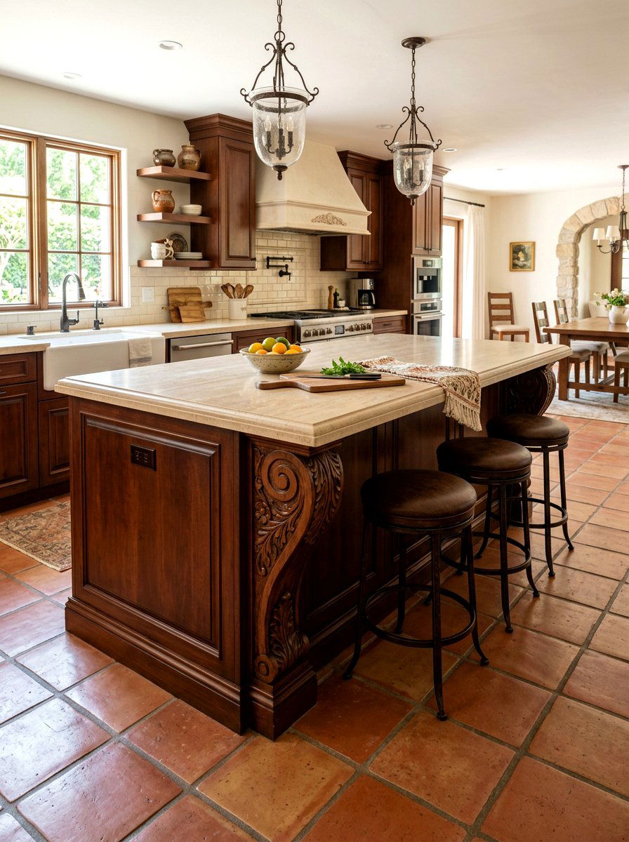 Decorative Corbels Under Counter - 30 Spanish style kitchen ideas
