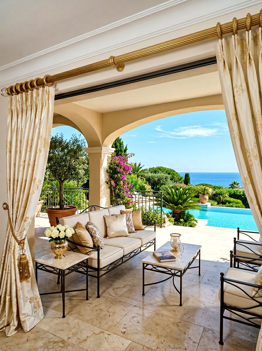 Decorative Finial Outdoor Curtain Rod - 30 outdoor curtain rod ideas