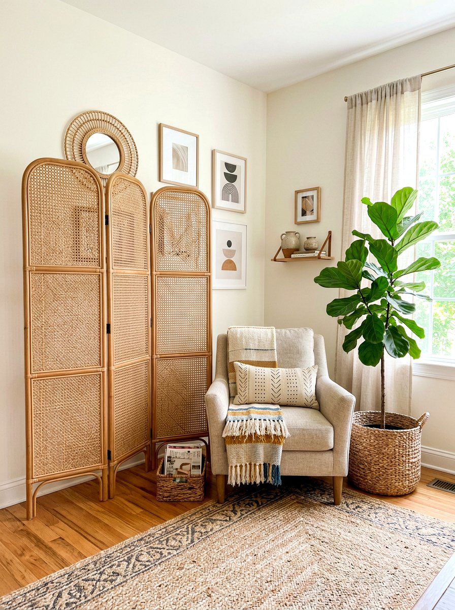 Decorative Folding Screen - 30 cozy compartmentalized home ideas