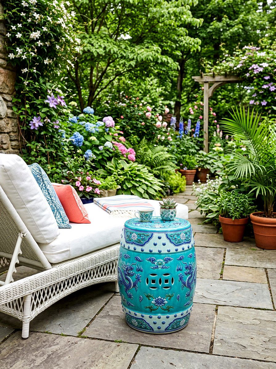 Decorative Garden Stool - 30 outdoor furniture ideas