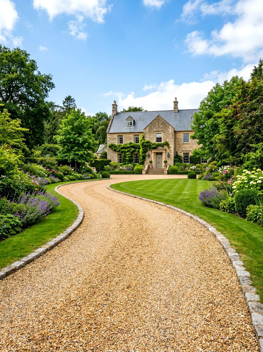 Decorative Gravel Driveway - 30 rock landscaping ideas