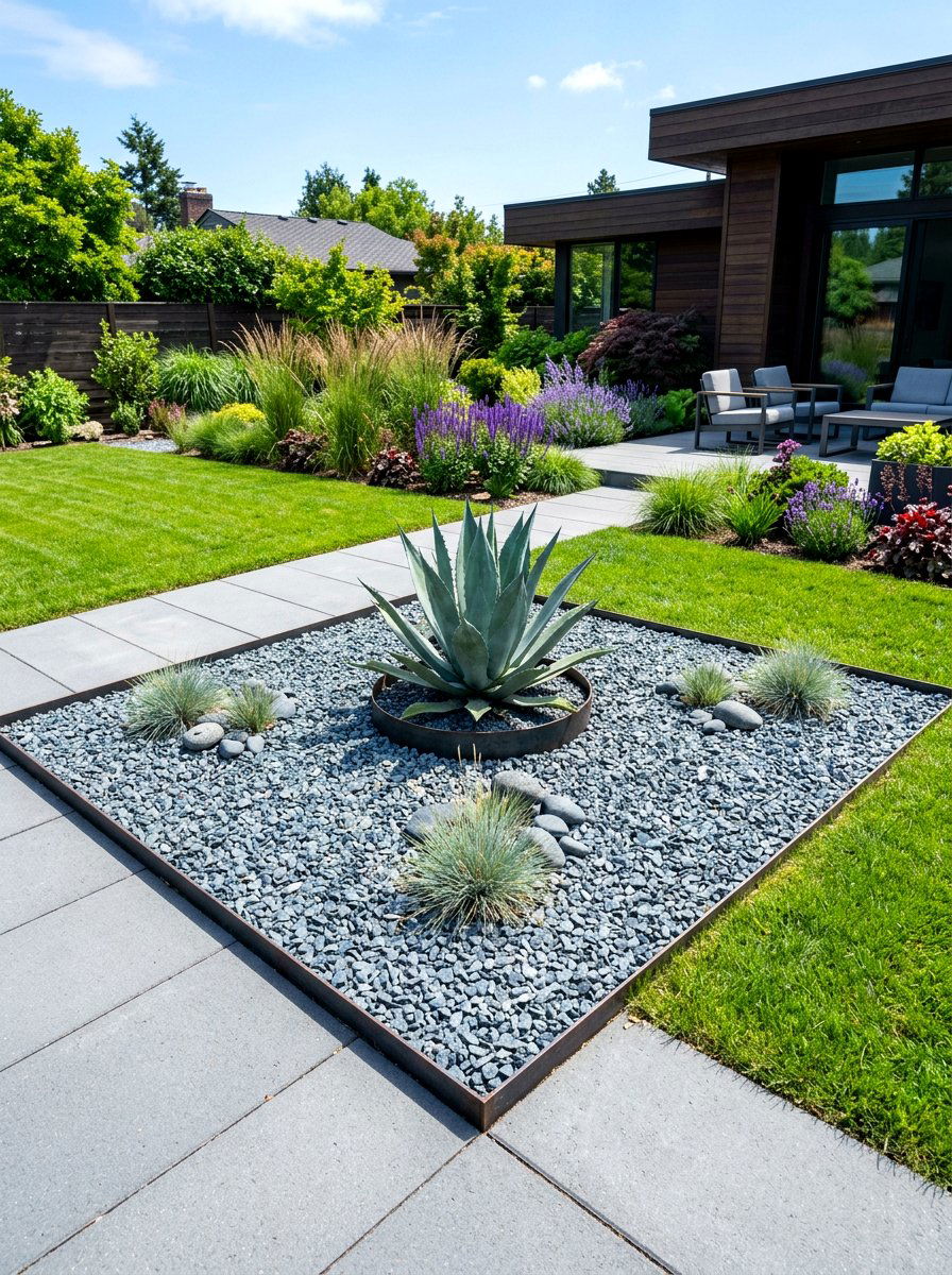 Decorative Gravel Patch - 30 simple landscaping ideas