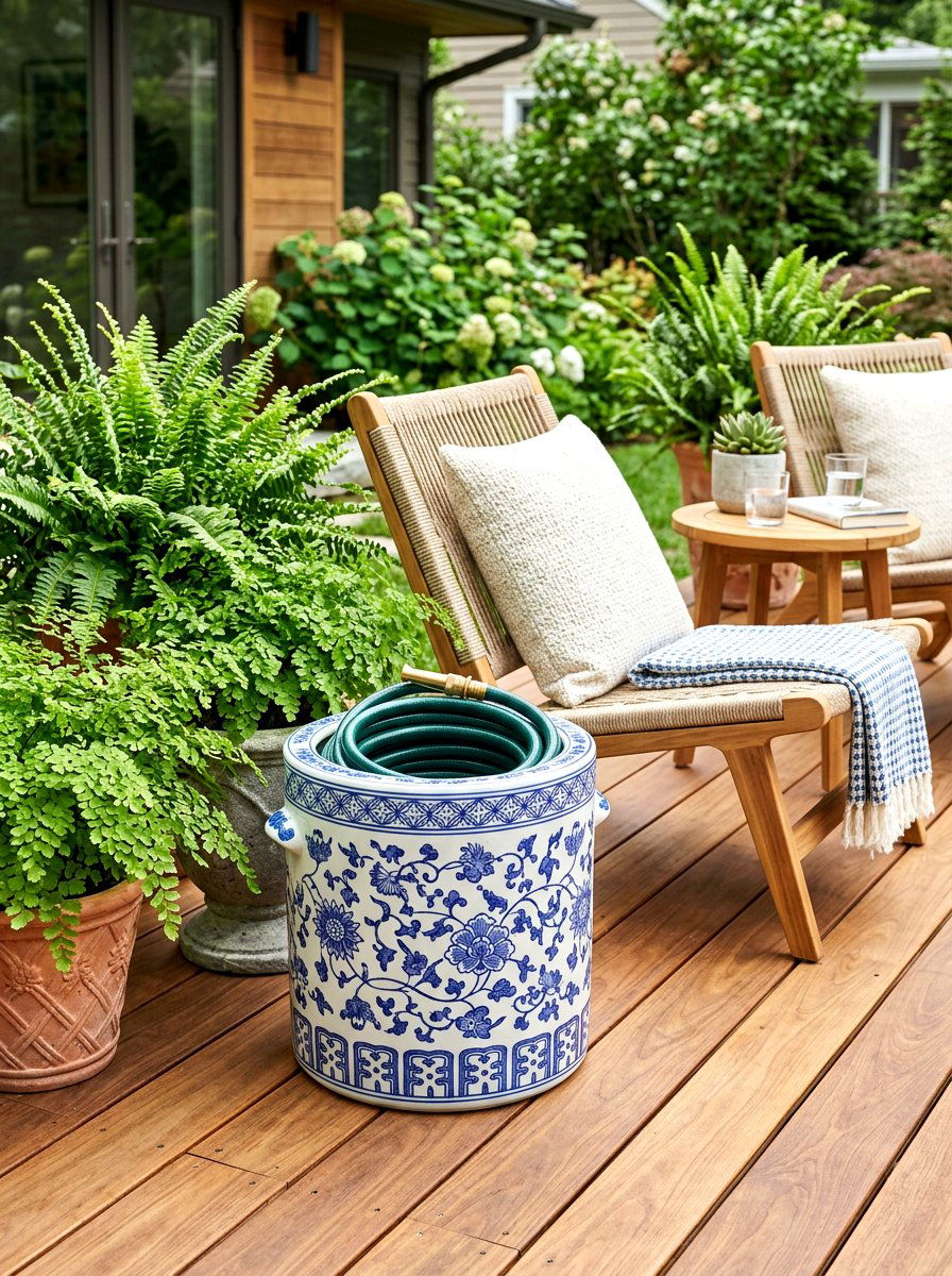 Decorative Hose Pot - 30 hose storage ideas