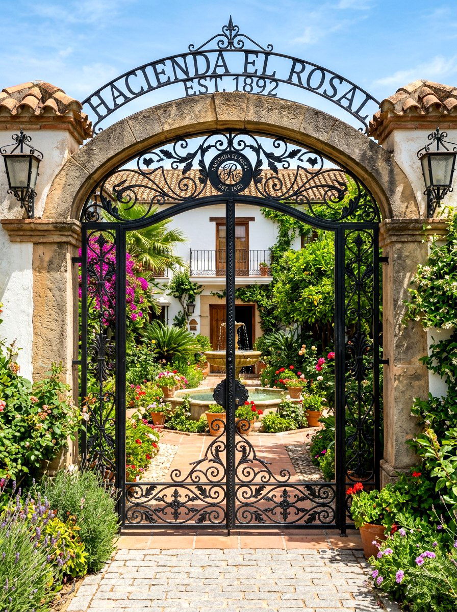 Decorative Iron Gate - 30 Spanish courtyard exterior ideas