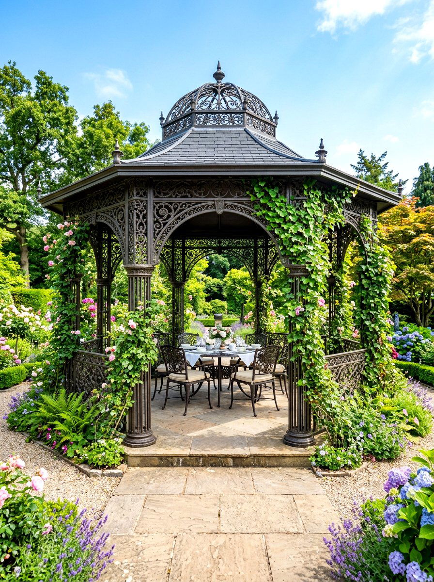 Decorative Iron Screens - 30 gazebo privacy ideas