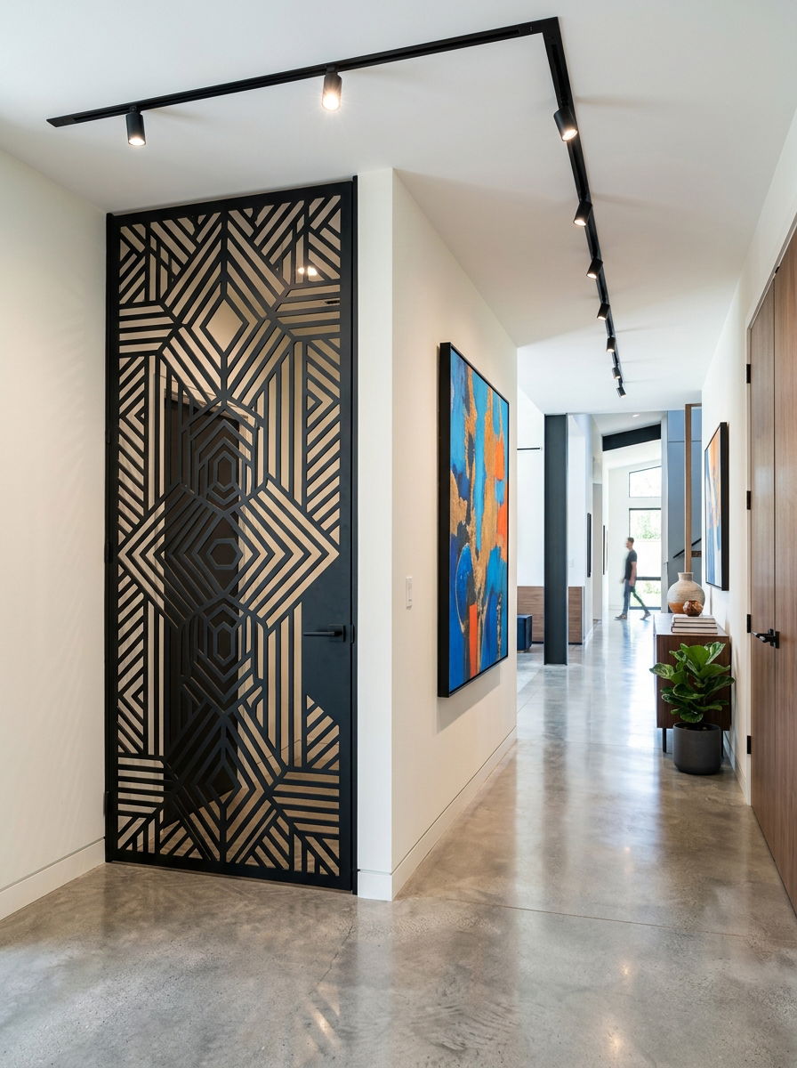 Decorative Laser Cut Metal Panel - 30 utility area screen ideas