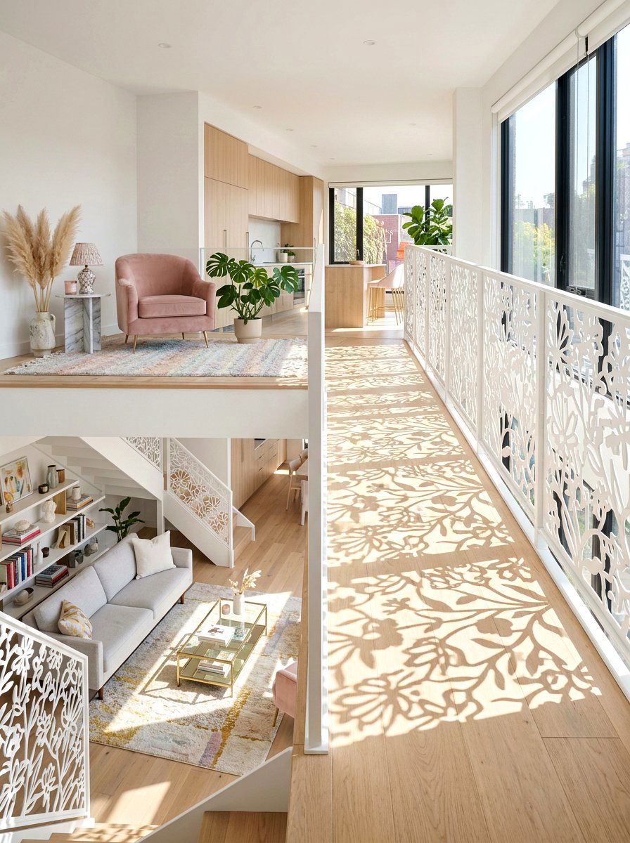 Decorative Laser Cut Railing - 30 open loft railing ideas