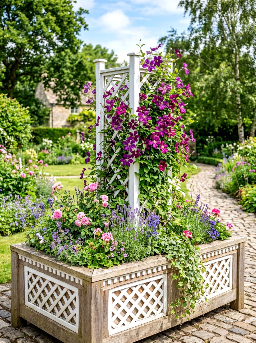 Decorative Lattice Raised Flower Bed - 30 raised flower bed ideas