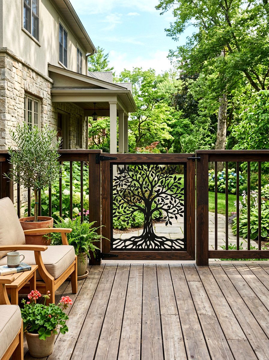 Decorative Metal Deck Gate - 30 deck gate ideas