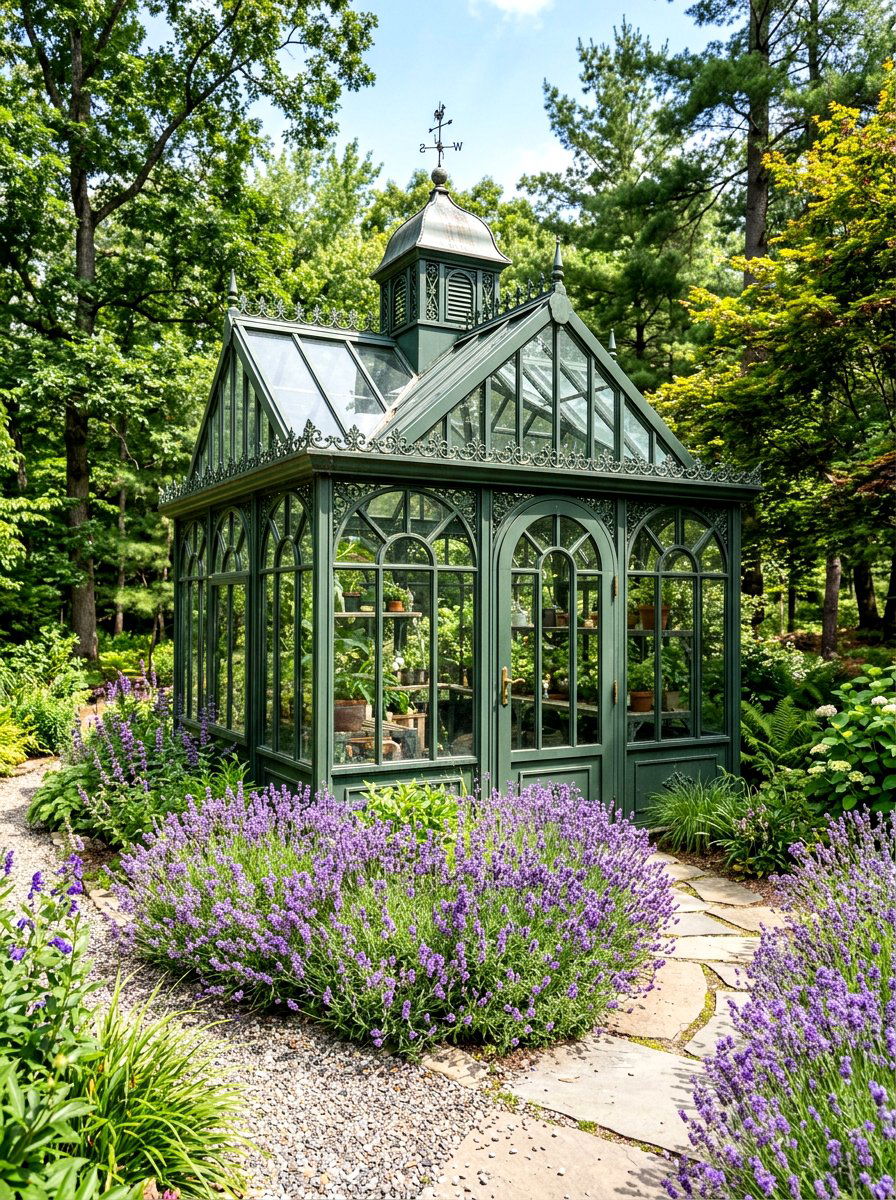 Decorative Metal Frame Greenhouse - 30 mini backyard greenhouse ideas