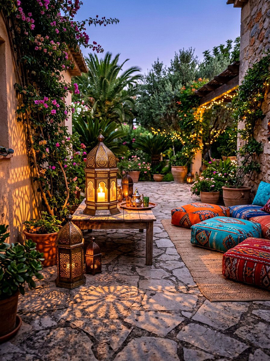 Decorative Metal Lanterns - 30 backyard lighting ideas