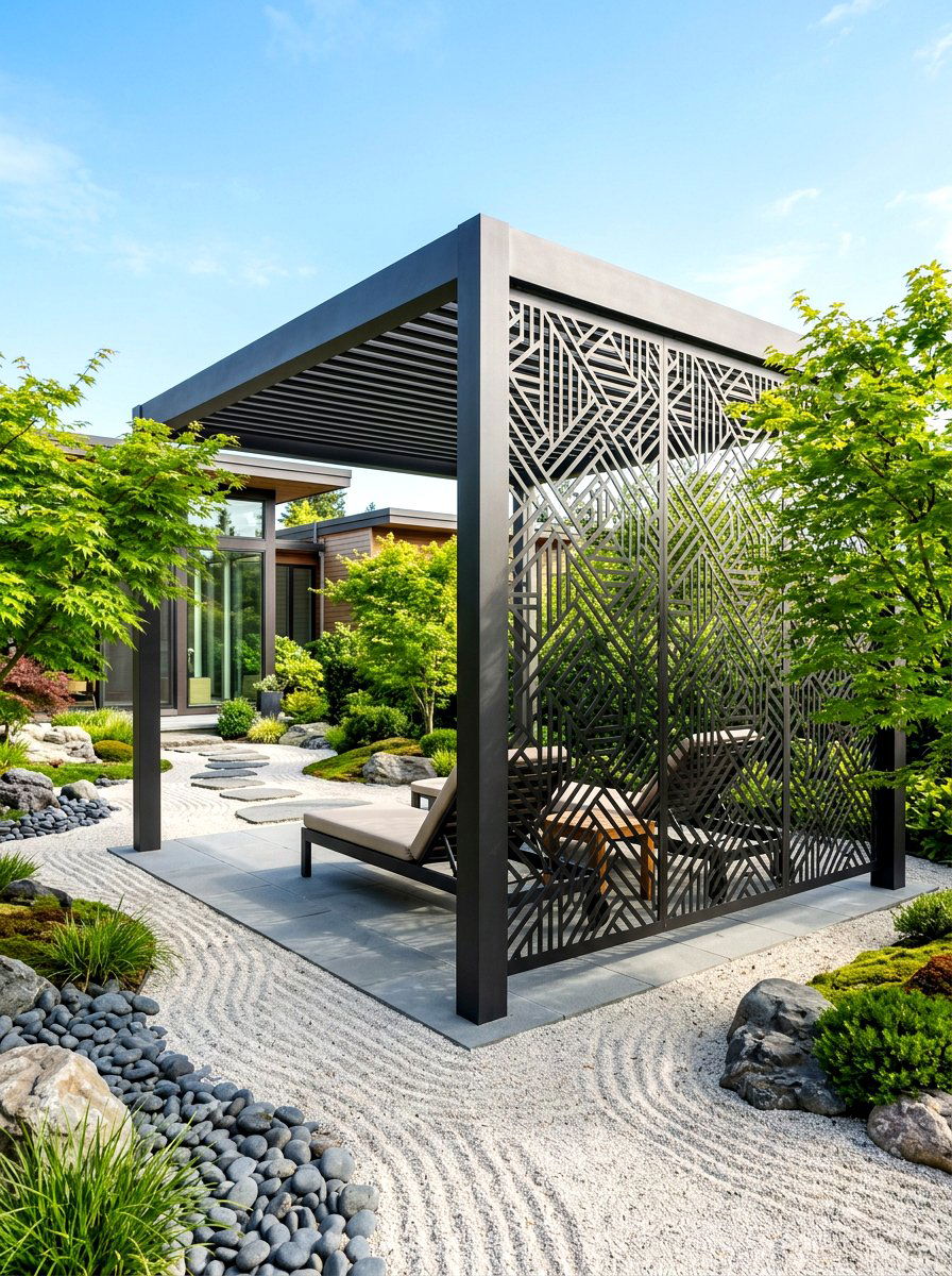Decorative Metal Mesh - 30 pergola privacy wall ideas