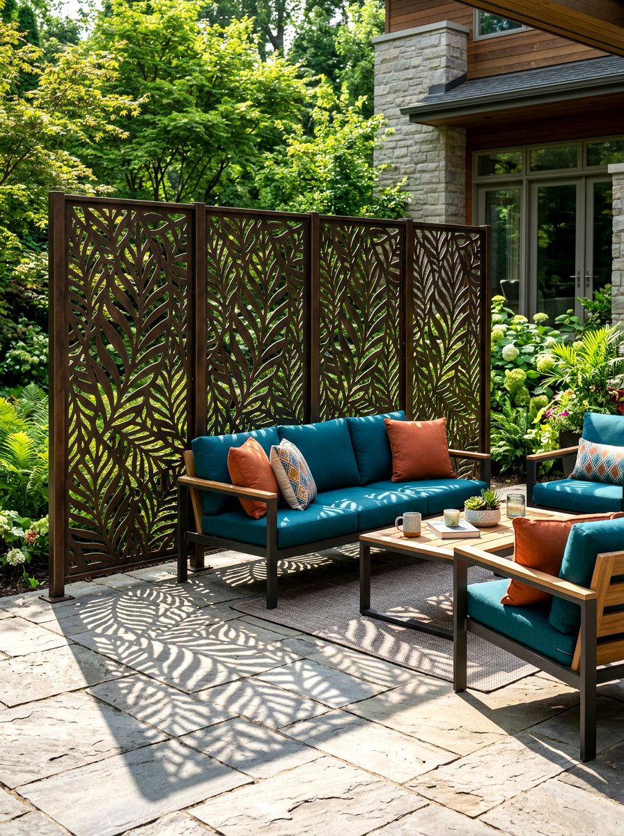 Decorative Metal Privacy Panels - 30 front porch privacy ideas