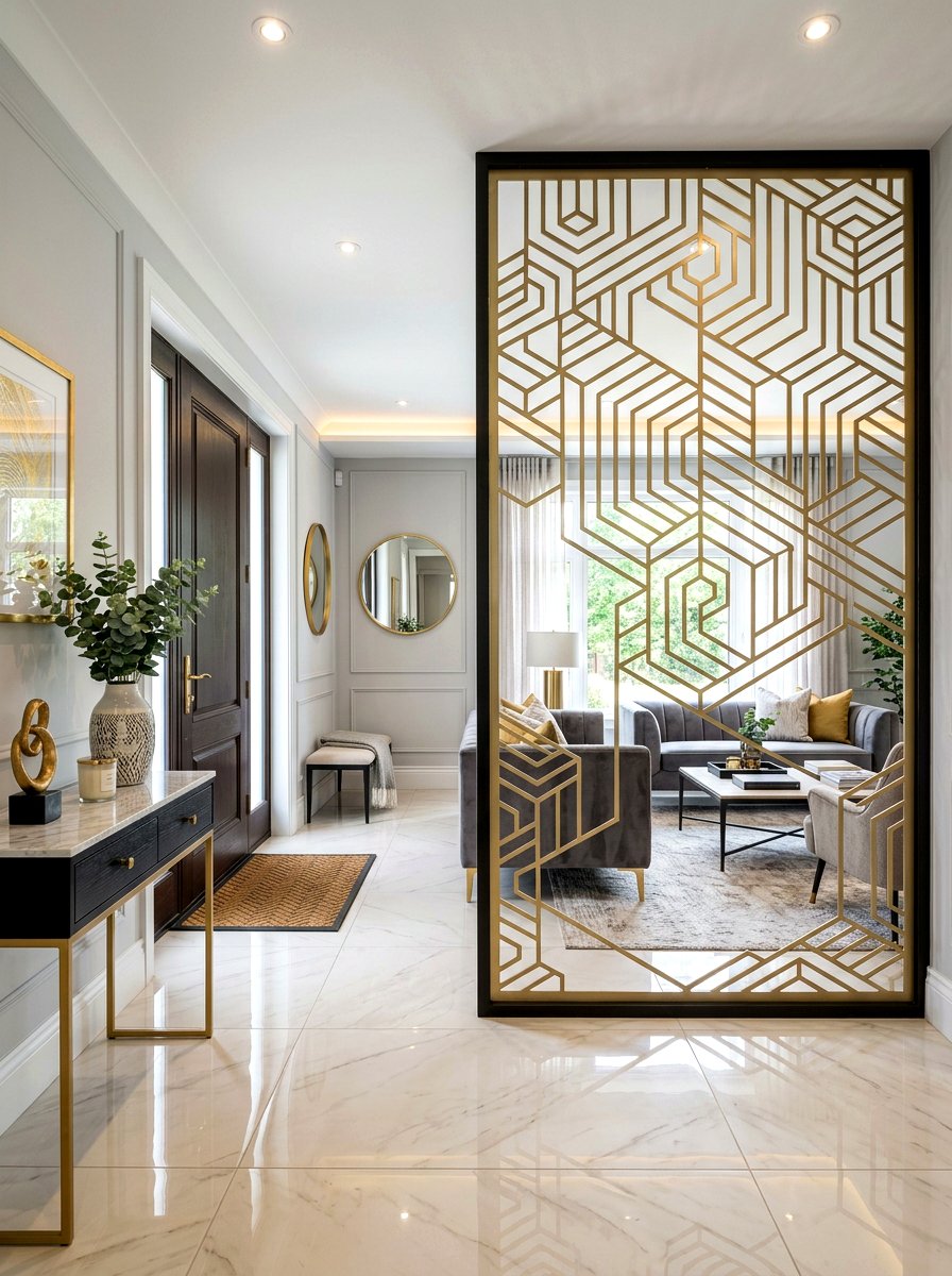 Decorative Metal Screen - 30 semi open floor plan ideas