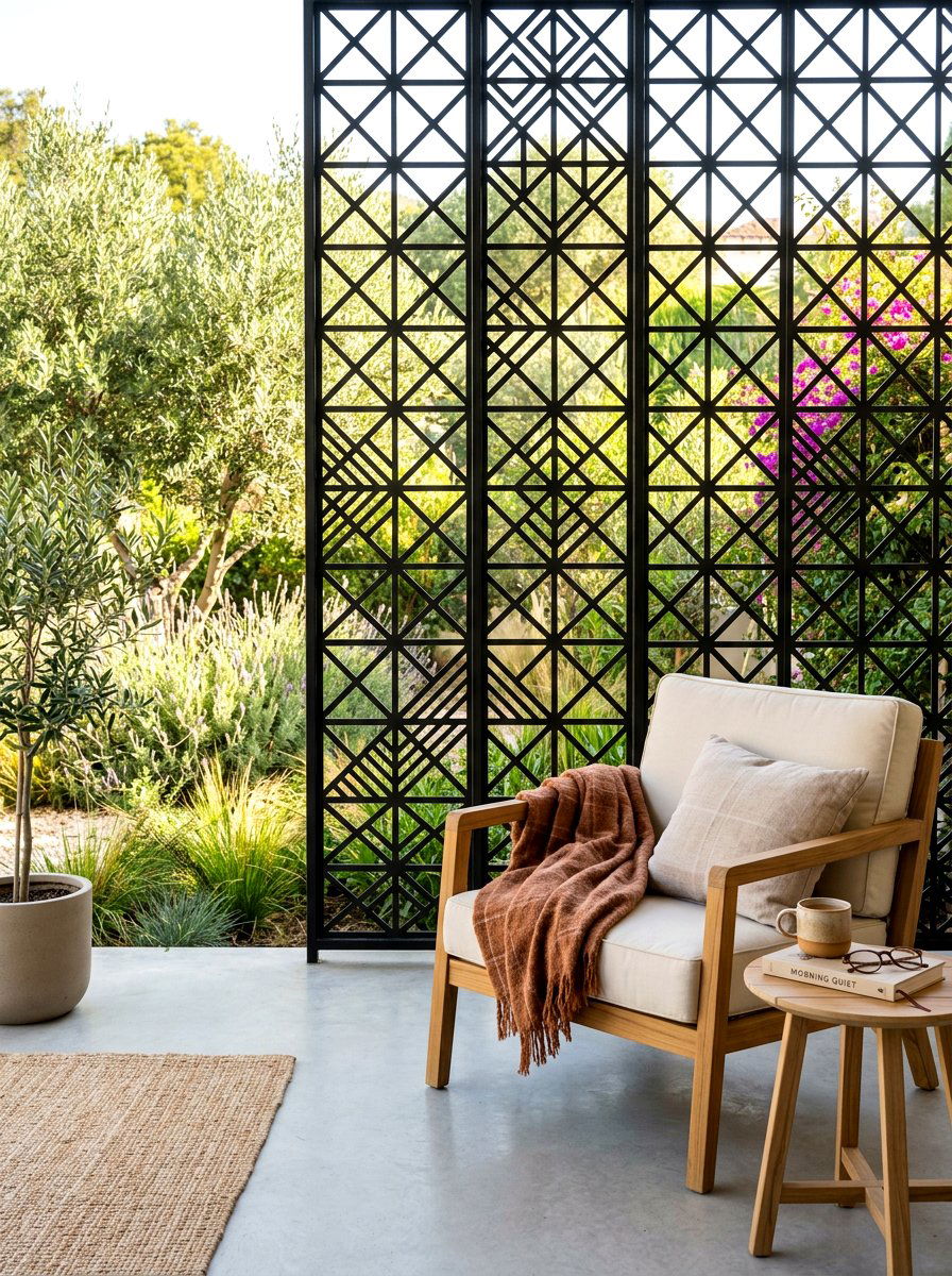 Decorative Metal Screen Frame - 30 patio corner screen ideas
